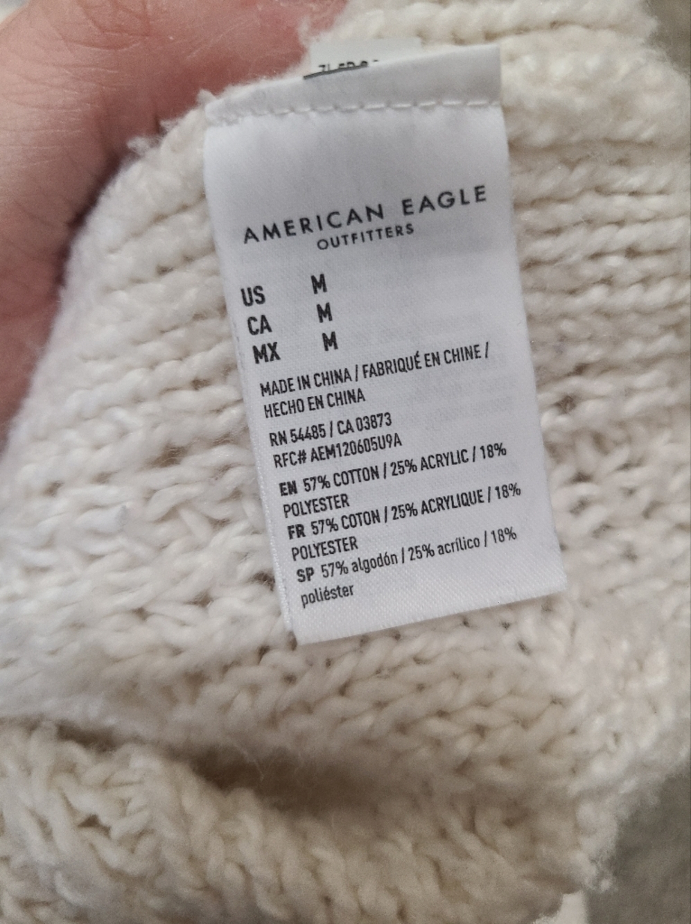 American Eagle Preppy Varsity Chunky Knit Cropped Striped V-neck Sweater - Picture 3 of 3